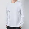 Camiseta de manga larga para hombre, estilo deportivo casual, cuello redondo, camiseta interior estampada de manga larga, camiseta para hombre