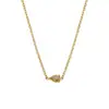 Acero de Titanio Transfronterizo Gama Alta Diseño de Nicho Simple Colorido Natural Zirconia Incrustada a Mano Collar de Moda Joyería para Mujer