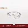 Anel de Aço Titânio Banhado a Ouro 18K com Padrão de Onda Eletrocardiograma Cravejado de Diamantes, Moda de Venda Quente Transfronteiriça, Luxo Leve, Nicho de Alta Gama para Mulheres