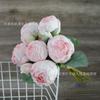 Flores de rosa artificial com 9 cabeças amarradas à mão para mesa de jantar mesa de chá display estilo pastoral display de casa flor artificial decoração de festa de casamento