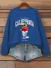 Sudadera con Estampado de Letras Rapper Bear Los Angeles para Mujer, Holgada, Cuello Redondo, Streetwear, Hip-Hop, Sudadera
