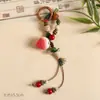 Chaveiro de Bolsa de Cerâmica Tecida à Mão Jingdezhen, Pingente Criativo com Argola de Mola, Presentes Pequenos Culturais e Criativos Atacado