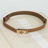 [Estilo Caliente] Cinturón de Mujer Cinturón de Cuero Genuino de Doble Cara Cinturón de Cintura Estrecho Decorativo para Vestido Cinturón de Piel de Vaca Pura para Mujer