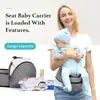 Carregador de Bebê com Banquinho Dobrável na Cintura, Alças Duplas Multifuncionais, uma Ferramenta Portátil Quatro em Um para Carregar Bebês ao Sair