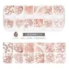 Accesorios para Uñas Tachuelas Metálicas Huecas Estilo Japonés Rhinestones de Colores con Base Plana Caja de Tiras Largas Set Mixto para Uñas Set Completo