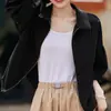 Chaqueta de solapa texturizada de triacetato, chaqueta de béisbol de alta gama, nueva ropa elegante para mujer, top corto de otoño 2026