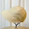 Chapéu de sol feminino para rabo de cavalo alto, máscara facial pequena versátil de verão, boné com aba vazado à prova de sol