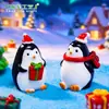 Pinguim de Natal Fofo Paisagem em Miniatura Cena de Neve Decoração Chaveiro Pingente Pinguim Antártico Pequeno Animal