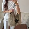 Bolso de Gran Capacidad para Mujer Otoño Retro Estrella Bolso de Hombro para Viaje al Trabajo 2026 Nuevo Bolso Tote de un Solo Hombro para Mujer Azul Marino