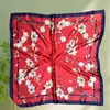 Lenço de Seda 90cm para Mulheres, Lenço Quadrado de Cetim com Toque de Luxo, Versátil Moda Coreana Lenço de Pescoço Profissional, Touca, Xale Estampado Vintage