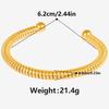 Pulseira de Bobina Europeia e Americana em Aço Inoxidável 304 Design de Personalidade Feminina Ouro 18k Abertura em C Pulseira Ajustável em estoque