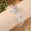 Pulseira Popular Colorida de Estrela do Mar e Concha Transfronteiriça com Decoração de Pérolas Temáticas do Oceano, Pulseira Fashionável de Estilo Criativo de Praia