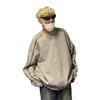 Sudadera Gris de Cuello Redondo con Doble Cremallera para Hombre Primavera y Otoño Diseño Nicho Chaqueta con Capucha Pesada Top Casual Holgado