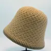 Chapéu Bucket de Malha Quente Versátil Liso Estilo Japonês para Circunferência Craniana Grande Versão Coreana Chapéu de Pescador de Lã à Prova de Frio para Exterior