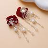 Nuevo borla antigua lentejuelas flores perla diy tejido a mano con cuentas horquilla para cabello china pendientes al por mayor