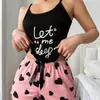 Pantalones de Pijama con Tirantes a Cuadros Transfronterizos Europeos y Americanos para Mujer, Shorts con Tirantes sin Espalda Transpirables para Mujer, Ropa de Casa Casual Linda al por Mayor
