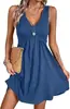 Amazon 2026 Transfronterizo Europeo y Americano para Mujer Nuevo Suéter Cuello V Casual de Verano Sin Mangas Vestido de Botones