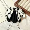 Exquisito Pasador de Clip para Coleta de Lunares y Moño, Elegante Pasador Estilo Francés para Media Coleta en la Parte Trasera de la Cabeza, Accesorio para el Cabello de Alta Gama Estilo Coreano