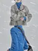 Suéter de punto color azul Klein muy favorecedor para mujer, suéter de cuello alto en capas, ajuste ceñido para otoño e invierno, sofisticado top para capa interior