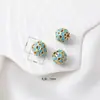 10mm esmaltada banhada a ouro conta esférica charm bead acessório para joias DIY conta superior para pulseira oca