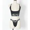 CI Primavera/Verano B0251 Nuevo Conjunto de Ropa Interior Elástica con Estampado de Letras de Encaje Sexy Moderno Europeo y Americano para Mujer, Disponible para Venta Transfronteriza