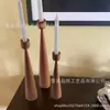 Portavelas de Madera Decoración del Hogar Romántico Estilo Europeo Simple Rústico Vintage Soporte para Velas de Madera de Haya