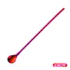 Cuchara con Paja de Acero Inoxidable 304 de Mango Largo Roscada, Cuchara Mezcladora de Mango Largo de Doble Propósito para Bar Todo en Uno, Cuchara con Paja para Vasos de Bebida con Hielo