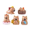 Capibara de Color Sólido Micro-Paisaje Artesanías de Resina Figura Linda Caja Ciega Adorno para Tablero de Coche