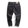 Outono e Inverno Veludo Cotelê Grosso Marca da Moda Quente Masculino Slim Reto Veludo Cotelê Calça Casual Estilo Hong Kong Listrado Veludo Cotelê Calça de Trabalho