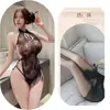 2023 nova gota de água placa oca fivela pingente sexy lingerie uniforme clássico cheongsam hanfu preto seda vermelho cabelo geração
