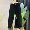 Sobretudo Fino de Verão 202 Off-White Jeans Dad para Mulheres, Calças Cenoura Harem Retas Emagrecedoras de Cintura Alta para Mulheres