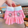 Guantes de Kuromi para Niños Guantes Cálidos de Invierno para Niñas Pequeñas Lindos Guantes sin Dedos de My Melody para Niñas y Bebés para Proteger Contra el Frío y el Viento
