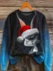 Sudadera de Halloween Transfronteriza Sudadera con Estampado de Halloween Cuello Redondo Americano Sudadera para Mujer Chaqueta de Otoño Estilo Mujer