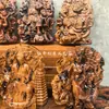 Estátuas de Madeira de Trovão Naturais da Montanha Longhu: Rei Lingguan Zhao Gongming, Zhong Kui, Imperador Wen Chang, Zhenwu Dadi, Imperatriz de Nove Caudas