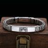 Pulsera de Cabeza de Tigre de Plata de Ley 925 al por Mayor Pulsera de Rueda de Sesgo Grueso Joyería Retro Antigua Tailandesa de Moda para Hombre