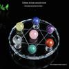 Atacado bola de cristal natural Sete Estrelas matriz decoração colorido Sete Estrela matriz placa pó branco amarelo roxo verde azul vermelho artesanato desktop