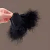 Pinza para el Cabello Triángulo de Plumas Pura Lujo Nuevo Estiloso Otoño e Invierno Pinza para la Parte Posterior de la Cabeza Pinza de Tiburón Pinza para Cola de Caballo