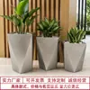 Floreira externa de aço inoxidável, vaso de flores grande para atacado, calha de flores de grande diâmetro para rua comercial, floreira retangular externa de metal