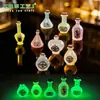 Nuevo producto transfronterizo: Botella de poción mágica que brilla en la oscuridad, adorno de escritorio mini, decoración DIY para casa de muñecas, accesorio de resina