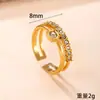 Anillo Nuevo de Acero Inoxidable Transfronterizo Amor Hueco Diamante Anillo Abierto para Mujer Diseño que No se Desvanece Joyería de Acero de Titanio