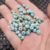 Cuentas Redondas de Turquesa Imitación, Cuentas de Jade, Cuentas de Ábaco, Cuentas Separadoras, Cuentas Sueltas de Jade, Cuentas Tubulares Rectas de Nudo de Bambú, Joyería de Cuentas de Estilo Antiguo