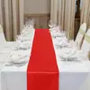Suministro del Fabricante Camino de Mesa de Satén Borde Cerrado de Alta Densidad Decoración de Boda Mantel de Seda Satén Fiesta de Hotel Camino de Mesa Especial