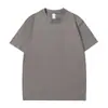 Camiseta Unisex de Manga Corta de Algodón Puro, Tejido de Punto Holgado, Color Sólido, Cuello Redondo, Hombro Regular, 200g, Verano, para Pareja