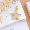 Colgante Estrella y Luna Transfronteriza Accesorios para Joyería DIY Chapado en Oro Real de 18K Microincrustaciones de Circonita Accesorios de Diseño Simple