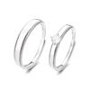 Shengyuan arte simples nude diamante casal anel 925 prata esterlina japonês e coreano luz luxo design proposta anel gravado