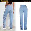 Pantalones vaqueros anchos de pierna ancha para mujer, vaqueros rectos con bordados intensos, oferta especial de Amazon