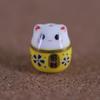 Gato da sorte cerâmica contas soltas diy pulseira tecida à mão colar pingente acessórios contas soltas furo vertical gato corda de mão acessórios