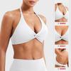 Sujetador Deportivo de Yoga y Fitness de Sensación de Segunda Piel Transfronterizo de Verano con Almohadillas en el Pecho para Mujer, Sujetador de Espalda Bonita Halter de Secado Rápido para Pilates