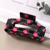Estilo INS clip de garra negro corazón rojo tamaño grande firme moño de pelo clip de tiburón dulce nicho versátil clip para el pelo de chica