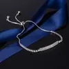 Pulsera de Zirconia Popular en Transmisiones en Vivo Europeas y Americanas para Mujer Moda Transfronteriza Simple Elegante Pulsera Elástica Lujo Pulsera Cubo de Azúcar